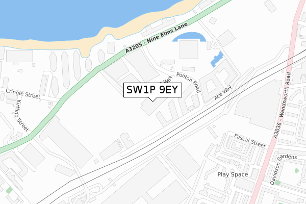 SW1P 9EY map - large scale - OS Open Zoomstack (Ordnance Survey)
