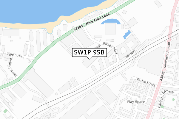 SW1P 9SB map - large scale - OS Open Zoomstack (Ordnance Survey)