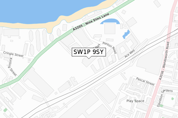SW1P 9SY map - large scale - OS Open Zoomstack (Ordnance Survey)