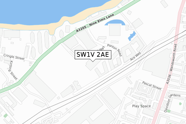 SW1V 2AE map - large scale - OS Open Zoomstack (Ordnance Survey)