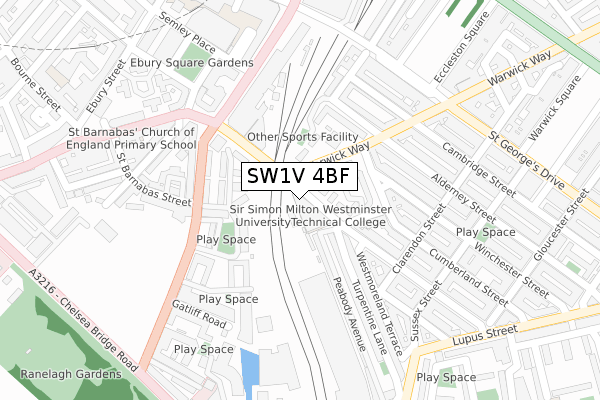 SW1V 4BF map - large scale - OS Open Zoomstack (Ordnance Survey)
