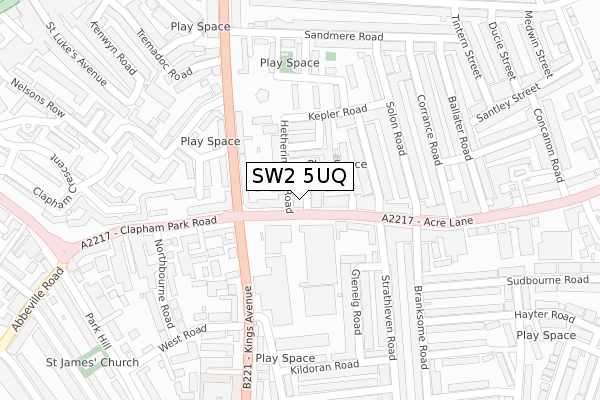 SW2 5UQ map - large scale - OS Open Zoomstack (Ordnance Survey)