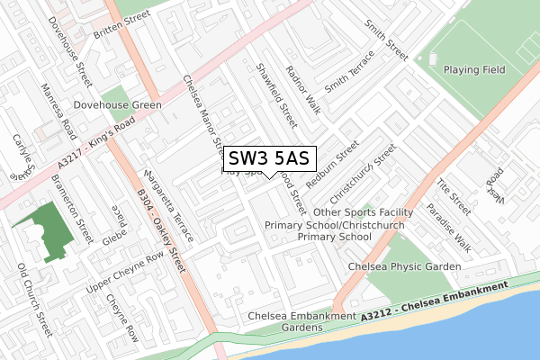 SW3 5AS map - large scale - OS Open Zoomstack (Ordnance Survey)