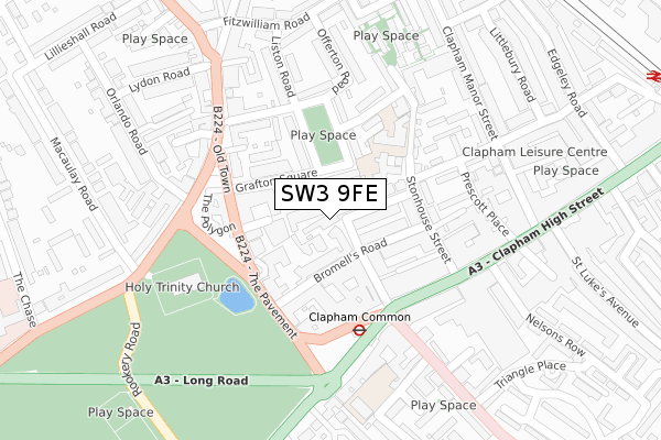SW3 9FE map - large scale - OS Open Zoomstack (Ordnance Survey)
