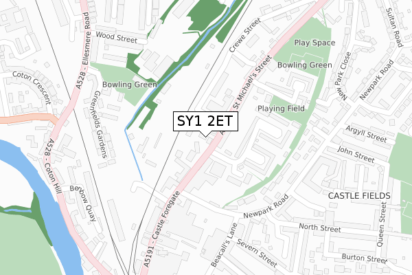 SY1 2ET map - large scale - OS Open Zoomstack (Ordnance Survey) SY1 2ET map - large scale - OS Open Zoomstack (Ordnance Survey)