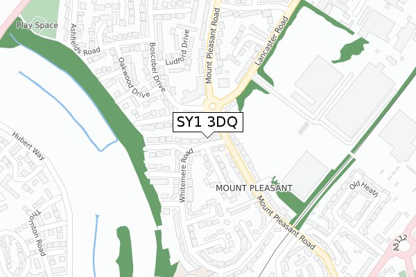 SY1 3DQ map - large scale - OS Open Zoomstack (Ordnance Survey)