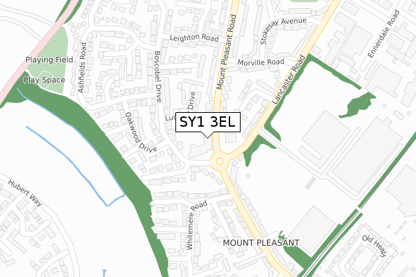 SY1 3EL map - large scale - OS Open Zoomstack (Ordnance Survey)