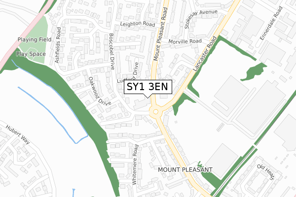 SY1 3EN map - large scale - OS Open Zoomstack (Ordnance Survey)