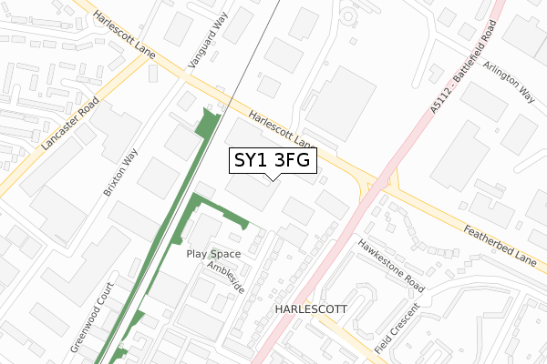 SY1 3FG map - large scale - OS Open Zoomstack (Ordnance Survey) SY1 3FG map - large scale - OS Open Zoomstack (Ordnance Survey)