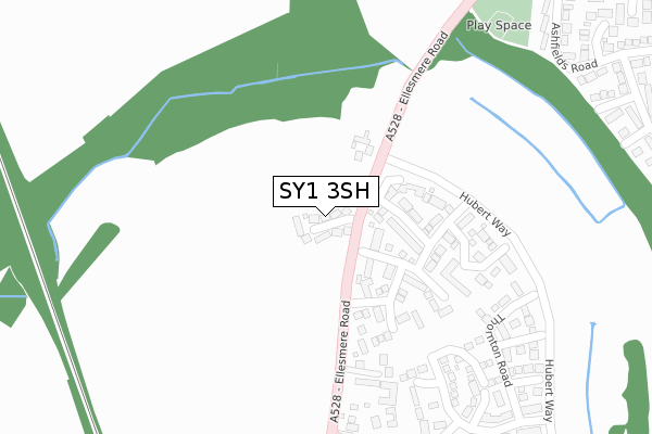 SY1 3SH map - large scale - OS Open Zoomstack (Ordnance Survey) SY1 3SH map - large scale - OS Open Zoomstack (Ordnance Survey)
