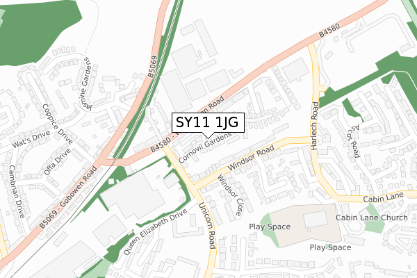SY11 1JG map - large scale - OS Open Zoomstack (Ordnance Survey) SY11 1JG map - large scale - OS Open Zoomstack (Ordnance Survey)
