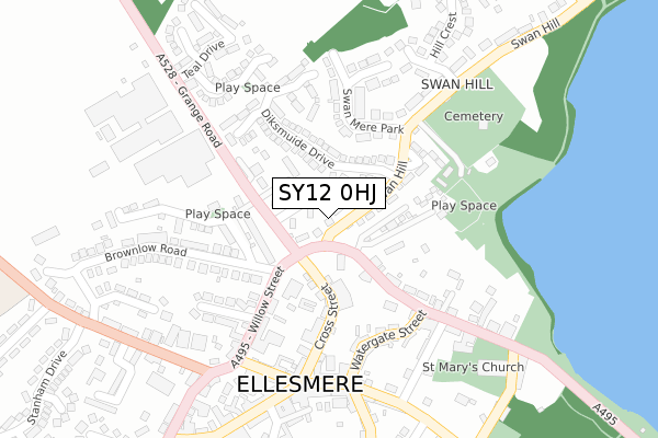 SY12 0HJ map - large scale - OS Open Zoomstack (Ordnance Survey) SY12 0HJ map - large scale - OS Open Zoomstack (Ordnance Survey)