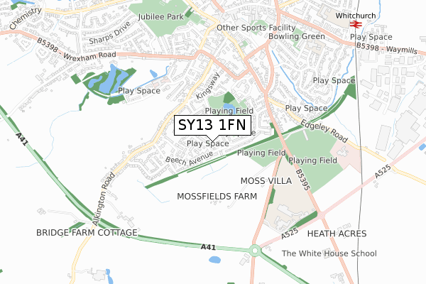 SY13 1FN map - small scale - OS Open Zoomstack (Ordnance Survey) SY13 1FN map - small scale - OS Open Zoomstack (Ordnance Survey)