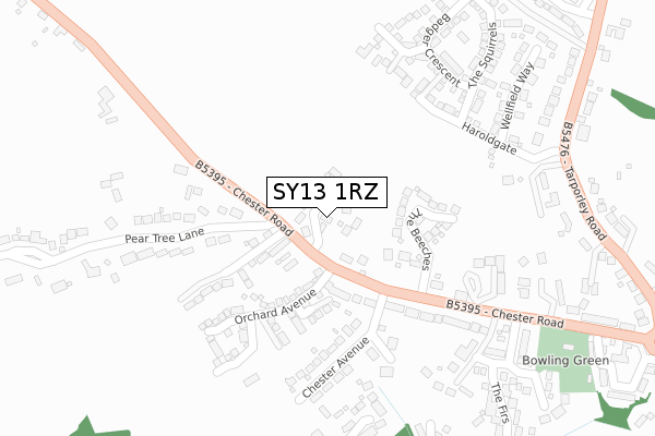 SY13 1RZ map - large scale - OS Open Zoomstack (Ordnance Survey) SY13 1RZ map - large scale - OS Open Zoomstack (Ordnance Survey)