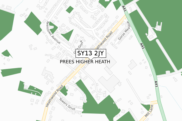 SY13 2JY map - large scale - OS Open Zoomstack (Ordnance Survey) SY13 2JY map - large scale - OS Open Zoomstack (Ordnance Survey)