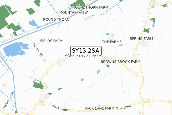 SY13 2SA map - small scale - OS Open Zoomstack (Ordnance Survey)