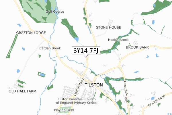 SY14 7FJ map - small scale - OS Open Zoomstack (Ordnance Survey) SY14 7FJ map - small scale - OS Open Zoomstack (Ordnance Survey)