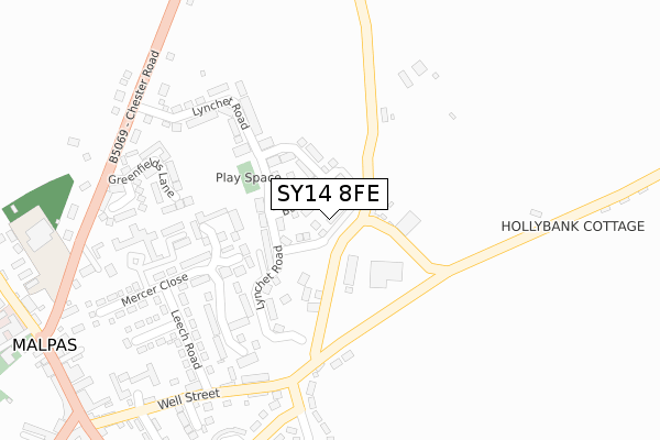 SY14 8FE map - large scale - OS Open Zoomstack (Ordnance Survey)