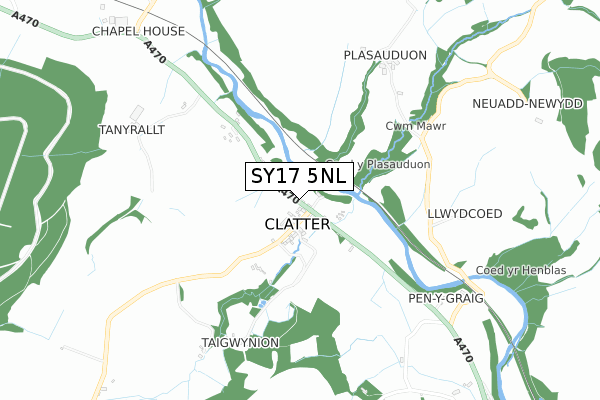 SY17 5NL map - small scale - OS Open Zoomstack (Ordnance Survey) SY17 5NL map - small scale - OS Open Zoomstack (Ordnance Survey)