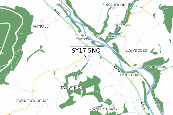 SY17 5NQ map - small scale - OS Open Zoomstack (Ordnance Survey) SY17 5NQ map - small scale - OS Open Zoomstack (Ordnance Survey)
