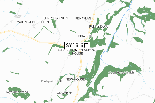 SY18 6JT map - small scale - OS Open Zoomstack (Ordnance Survey) SY18 6JT map - small scale - OS Open Zoomstack (Ordnance Survey)