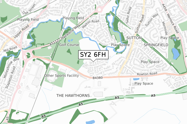 SY2 6FH map - small scale - OS Open Zoomstack (Ordnance Survey) SY2 6FH map - small scale - OS Open Zoomstack (Ordnance Survey)