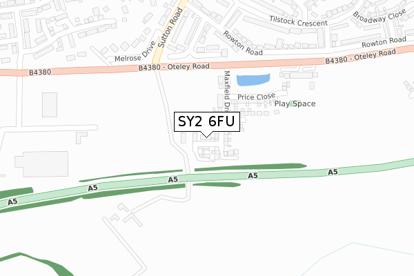 SY2 6FU map - large scale - OS Open Zoomstack (Ordnance Survey)