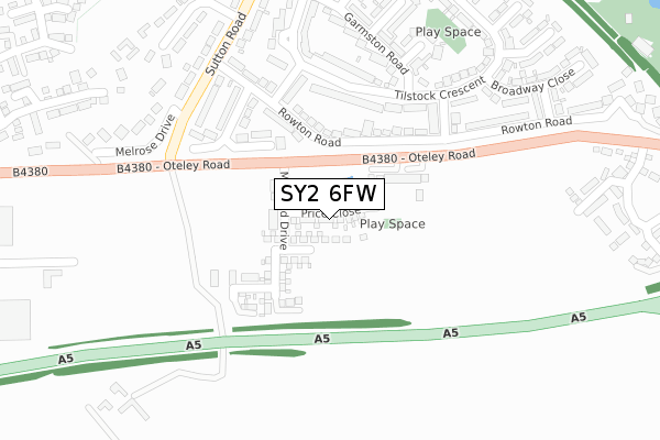 SY2 6FW map - large scale - OS Open Zoomstack (Ordnance Survey) SY2 6FW map - large scale - OS Open Zoomstack (Ordnance Survey)