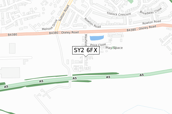SY2 6FX map - large scale - OS Open Zoomstack (Ordnance Survey) SY2 6FX map - large scale - OS Open Zoomstack (Ordnance Survey)