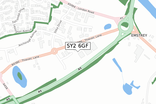 SY2 6GF map - large scale - OS Open Zoomstack (Ordnance Survey)