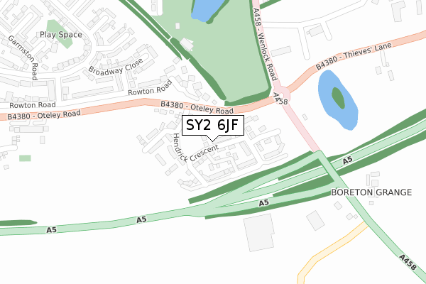 SY2 6JF map - large scale - OS Open Zoomstack (Ordnance Survey) SY2 6JF map - large scale - OS Open Zoomstack (Ordnance Survey)