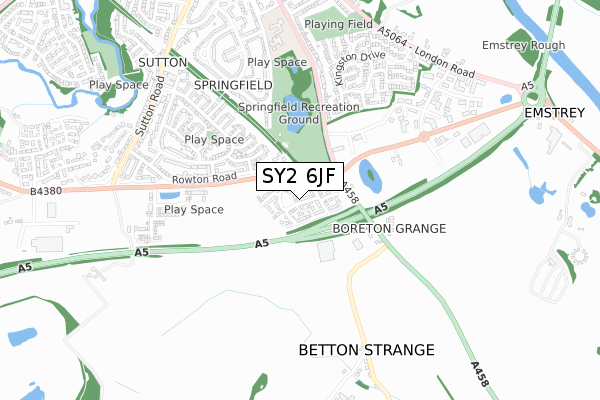 SY2 6JF map - small scale - OS Open Zoomstack (Ordnance Survey) SY2 6JF map - small scale - OS Open Zoomstack (Ordnance Survey)