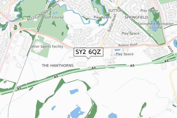SY2 6QZ map - small scale - OS Open Zoomstack (Ordnance Survey) SY2 6QZ map - small scale - OS Open Zoomstack (Ordnance Survey)