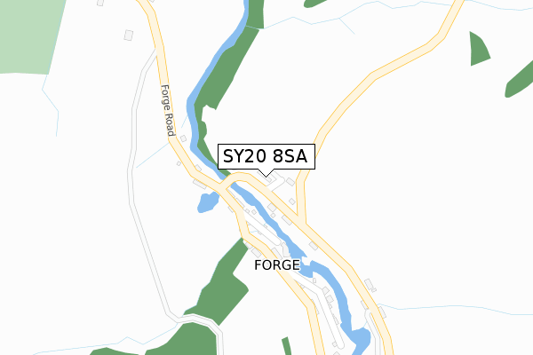 SY20 8SA map - large scale - OS Open Zoomstack (Ordnance Survey)