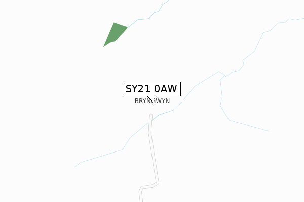 SY21 0AW map - large scale - OS Open Zoomstack (Ordnance Survey)