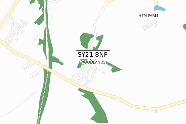 SY21 8NP map - large scale - OS Open Zoomstack (Ordnance Survey)