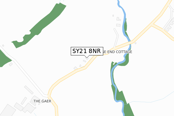 SY21 8NR map - large scale - OS Open Zoomstack (Ordnance Survey)