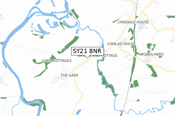 SY21 8NR map - small scale - OS Open Zoomstack (Ordnance Survey)