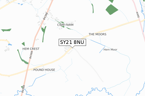 SY21 8NU map - small scale - OS Open Zoomstack (Ordnance Survey) SY21 8NU map - small scale - OS Open Zoomstack (Ordnance Survey)