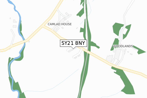 SY21 8NY map - large scale - OS Open Zoomstack (Ordnance Survey)