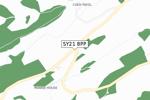 SY21 8PP map - large scale - OS Open Zoomstack (Ordnance Survey) SY21 8PP map - large scale - OS Open Zoomstack (Ordnance Survey)
