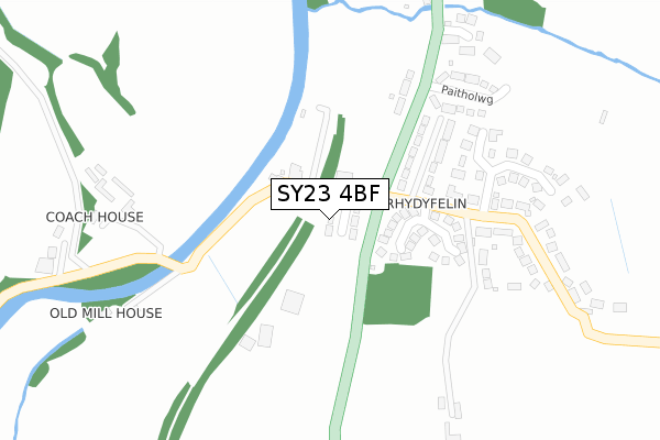 SY23 4BF map - large scale - OS Open Zoomstack (Ordnance Survey)