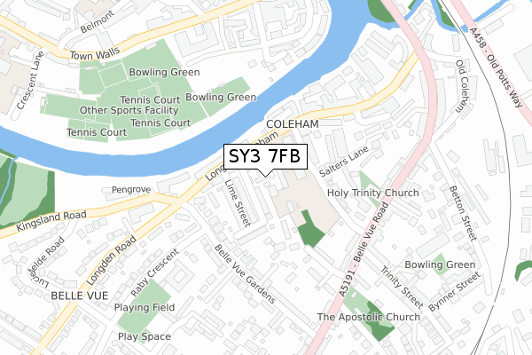 SY3 7FB map - large scale - OS Open Zoomstack (Ordnance Survey) SY3 7FB map - large scale - OS Open Zoomstack (Ordnance Survey)