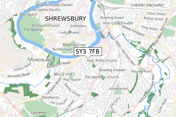 SY3 7FB map - small scale - OS Open Zoomstack (Ordnance Survey) SY3 7FB map - small scale - OS Open Zoomstack (Ordnance Survey)