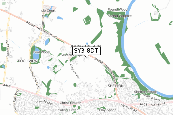 SY3 8DT map - small scale - OS Open Zoomstack (Ordnance Survey) SY3 8DT map - small scale - OS Open Zoomstack (Ordnance Survey)