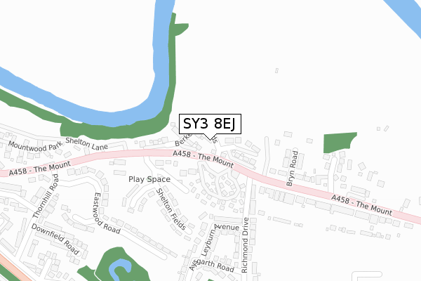 SY3 8EJ map - large scale - OS Open Zoomstack (Ordnance Survey)