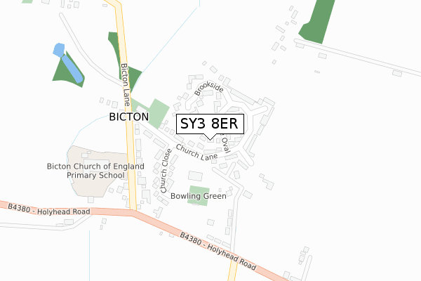 SY3 8ER map - large scale - OS Open Zoomstack (Ordnance Survey)