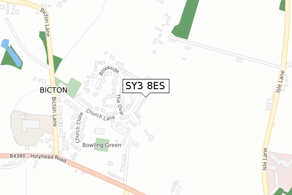 SY3 8ES map - large scale - OS Open Zoomstack (Ordnance Survey)