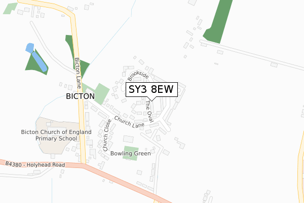 SY3 8EW map - large scale - OS Open Zoomstack (Ordnance Survey)