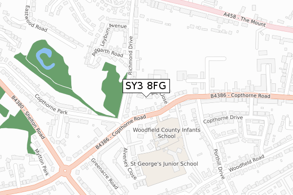 SY3 8FG map - large scale - OS Open Zoomstack (Ordnance Survey) SY3 8FG map - large scale - OS Open Zoomstack (Ordnance Survey)